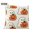 Cozy Bedroom Cushion Cover Ghost Pumpkin Cover, Halloween Throw Pillow Cute Gift Ideas Embroidered Case, Soft Plush Pillowcase for Couch Sofa Holiday