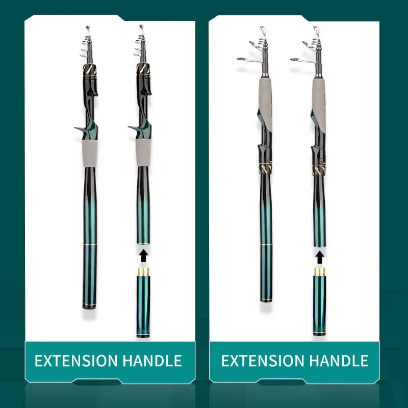 Fishing Rod  Portable Short Carbon Fiber Telescopic Rod 1.8 M / 2.1 M Telescopic Lure Rod Carbon Ultra-light Can Be Extended Long-distance Casting