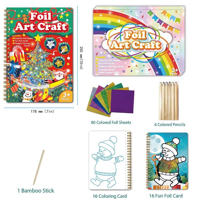 Foil Craft Activity No Mess Art Kit Fun Foil Art for Kids Adults Magnet Foam Paint by Sticker Peel and Press Foul Fun Craft Gifts for Girls  Boys