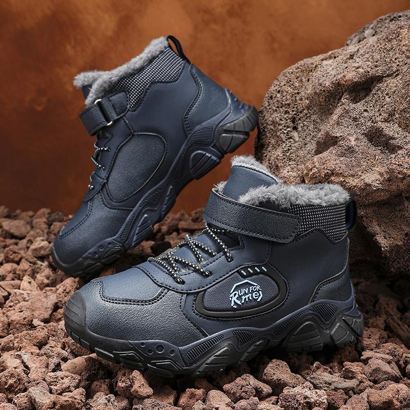 Kinder warme Schneestiefel Kinder Winter Baumwolle Schuhe rutschfeste Schnee im Freien warme Plüschstiefel High Top warme pelzige Schuhe wasserdichte warme Turnschuhe
