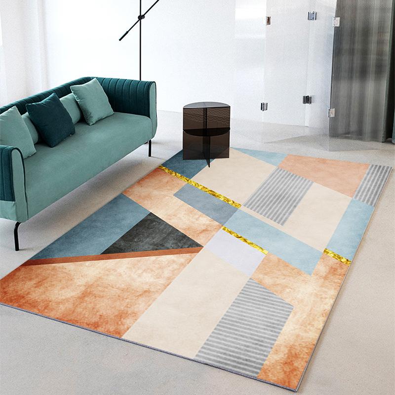 Nordic Light Luxury Carpet Fully Covered Living Room Sofa Carpet Tea Table Mat Bedroom Thickened Splicing Carpet