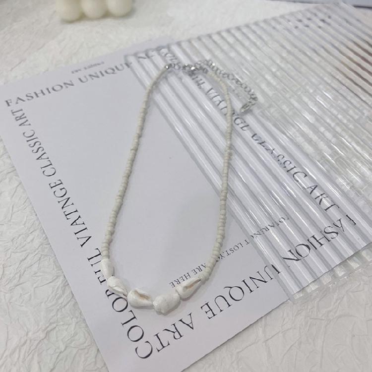 Fashion Shell Necklace with Beads Dopamine Natural Bead Necklace for Women