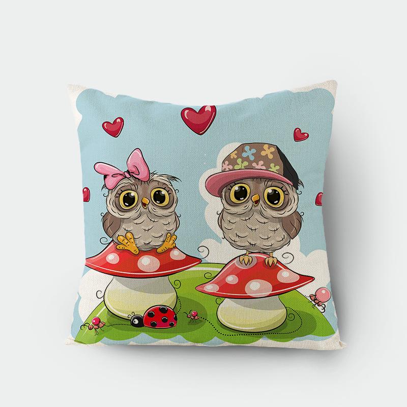 

Полиэстеровые наволочки серии Сова для домашних, автомобильных подушек, скандинавские прикроватные наволочки 45 * 45Cm (excluding pillow core)