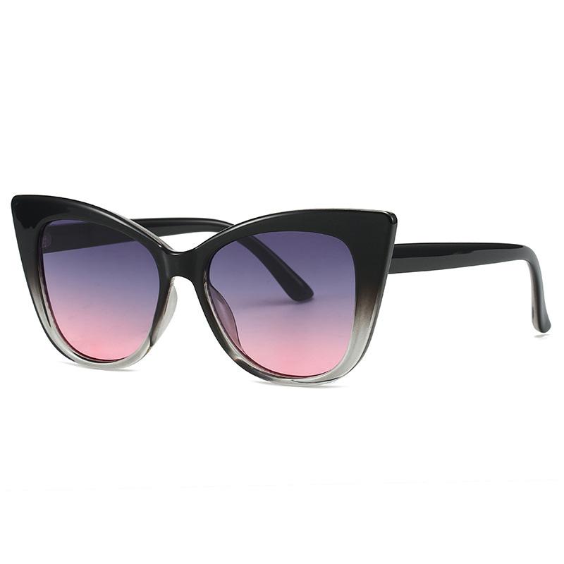 Oversized Cat Eye Sunglasses Women Fashion Gradient Colorful Frame Sun Glasses Lady Leopard Eye Wear Outdoor Streetwear Shades