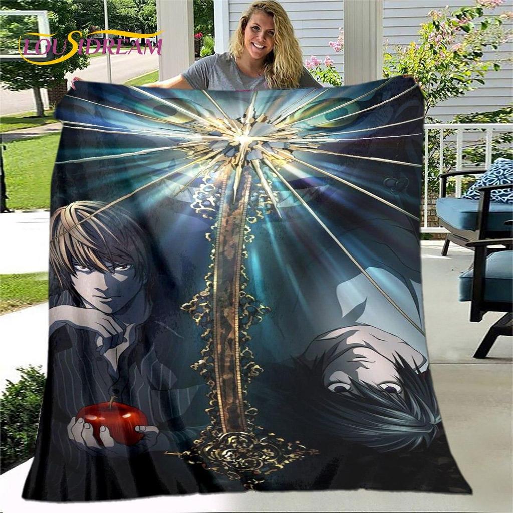 Anime Death Note Skräck Tecknad filt, Flanellfilt Slängfilt, Mjuk varm filt för Vardagsrum Sovrum Sängar Soffgåva