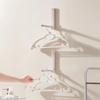 Foldable Clothes Hanger Storage Rack Wall Mounted Clothes Clip Balcony Sorting Rack, Non Perforated Multifunctional Hook Storage Rack