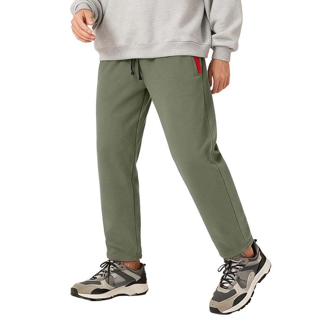 Men's Straight-leg Fleece Winter Warm Casual Pants
