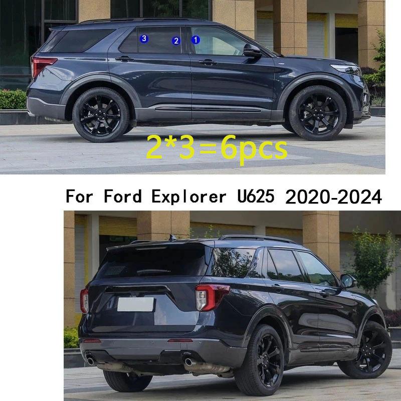 Car TPU/Glossy Mirror Pillar Post Cover For Ford Explorer U625 -2024 Door Trim Window Molding Sticker Accessories