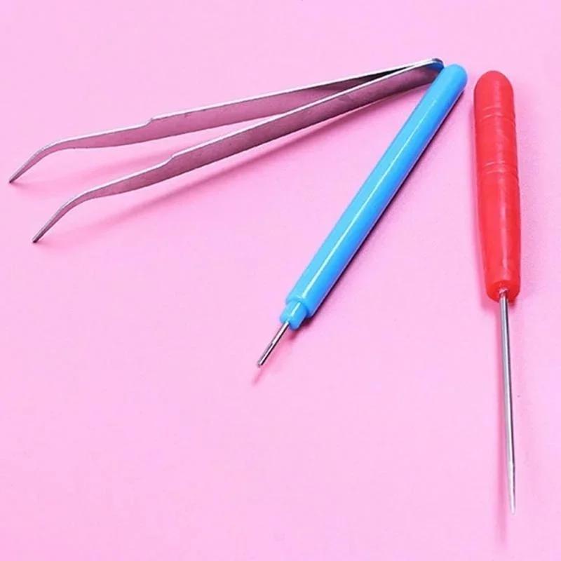 

3 Pcs Tweezer Quilling Needles Slotted Pen DIY Tool Kit Quilling Paper for Classroom Shop Wedding Party Decoration Paper Tool