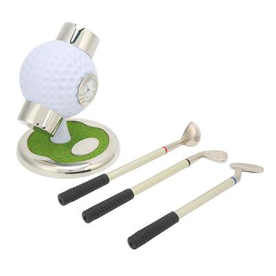 Golf Stifthalter Set Simulation Zinklegierung Uhr Stiftbehälter für Vater Geschenk Dekoration