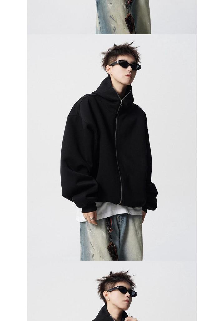 Unisex Heavyweight Hooded Sweatshirt – Spring/Autumn High-End Loose Fit Cardigan