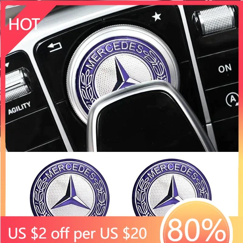 Autoaufkleber 52mm Auto Mittelkonsole Multimedia Dekor Aufkleber für Mercedes Benz W212 W213 W205 AMG W177 V177 W247 W176 GLA GLC X