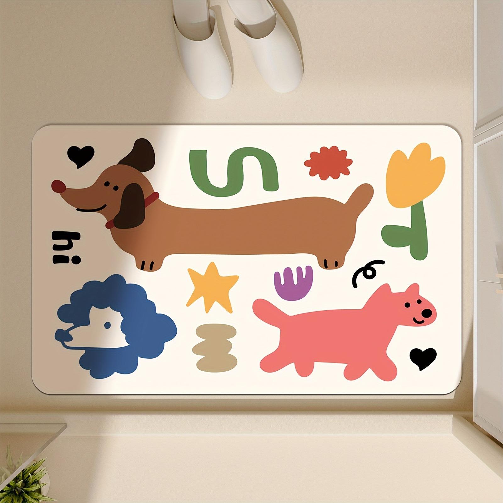 

Мультяшный милый впитывающий коврик для ванной комнаты, грязный быстросохнущий нескользящий коврик для ног, бытовой коврик из диатомовой грязи 40 * 60cm