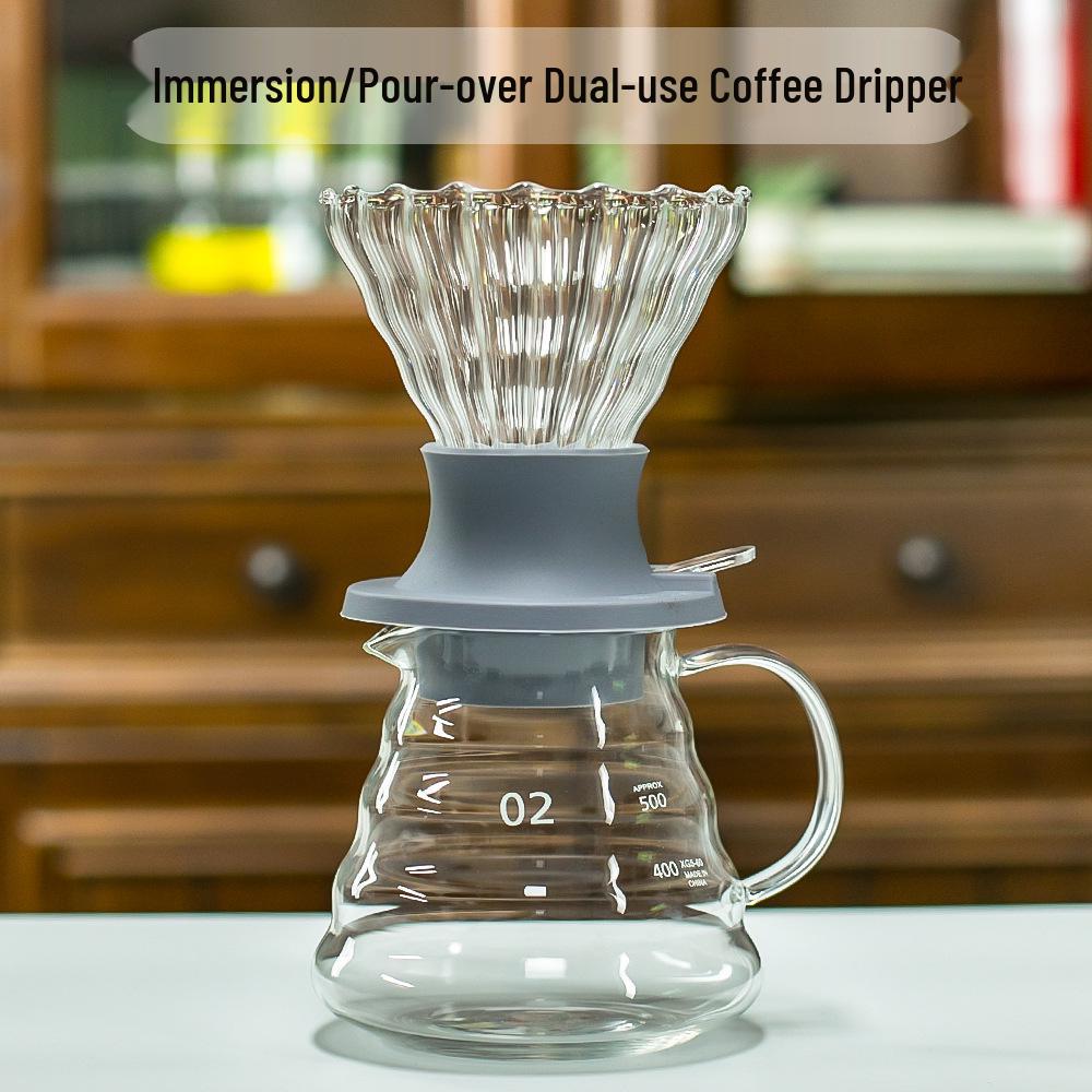 Smart Glass Pour-Over Coffee Filter Cup Set - Integrated Drip Brewing Device