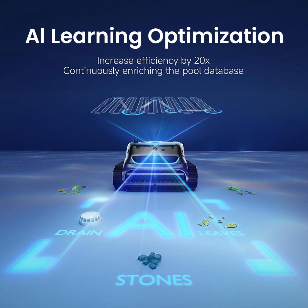 WYBOT S2 Vision Cordless Robotic Pool Cleaner, AI Learning with Vision Camera Navigation, 8-in-1 Cleaning Modes & 6 Path Plans