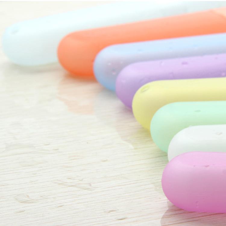 Travel Portable Toothbrush Case Seven-color Candy Color Transparent Toothbrush Bucket Wheat Straw Toothbrush Cup