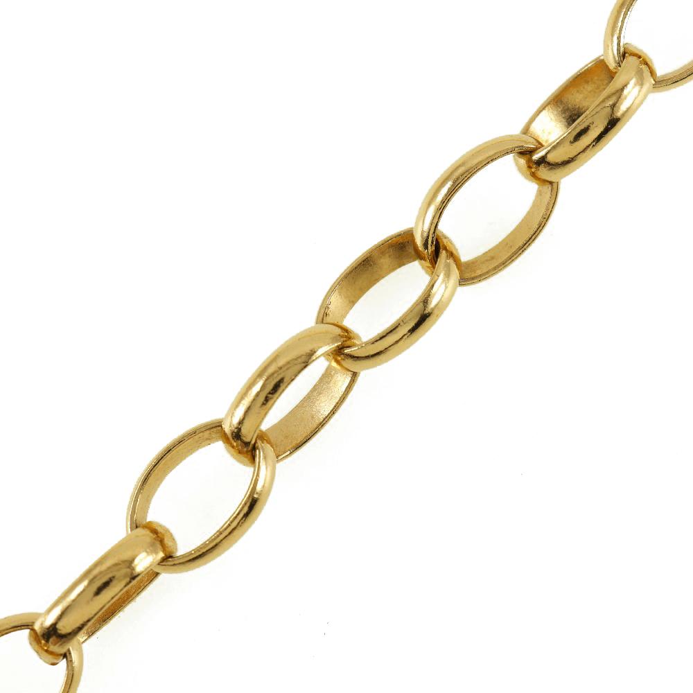 Chanel Round Logo Necklace Vintage Plated Gold 170g Women Used