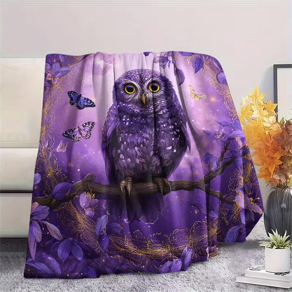 Flanelová deka s potiskem soviček, Vysoce kvalitní, Pohodlná pro všechna roční období, Domácí dekorace, Teplo a pohodlí, Perfektní jako vánoční dárky