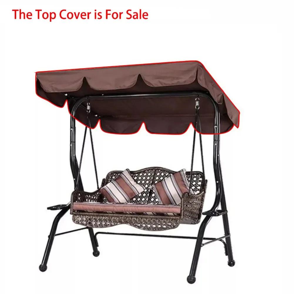 1pc Garden Swing Chair Top Cover Awning Top Rain Cover Replacement Canopy Waterproof Sun Shade Swing Top Cover Without Frame