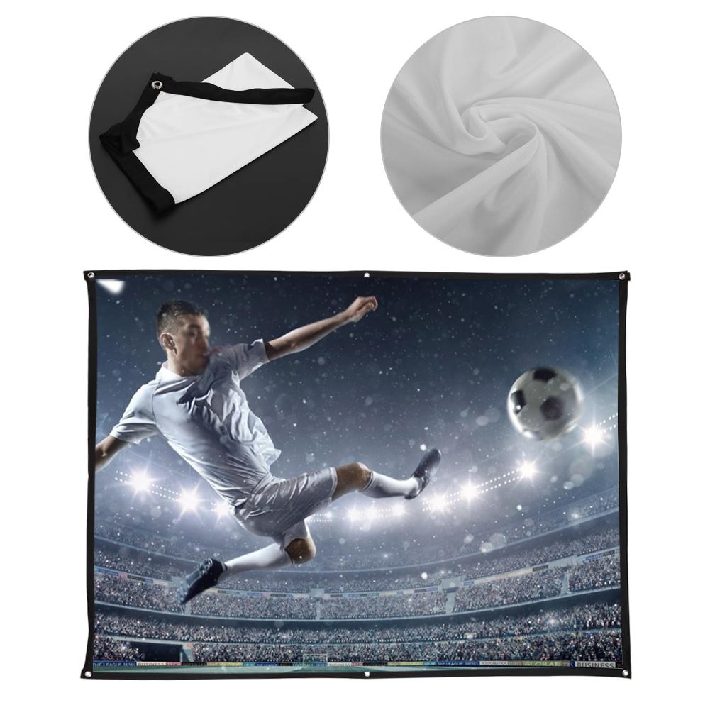 4:3 Thickened 100percent  Polyester Portable Foldable White Soft Projector Screen Curtain100 Inch