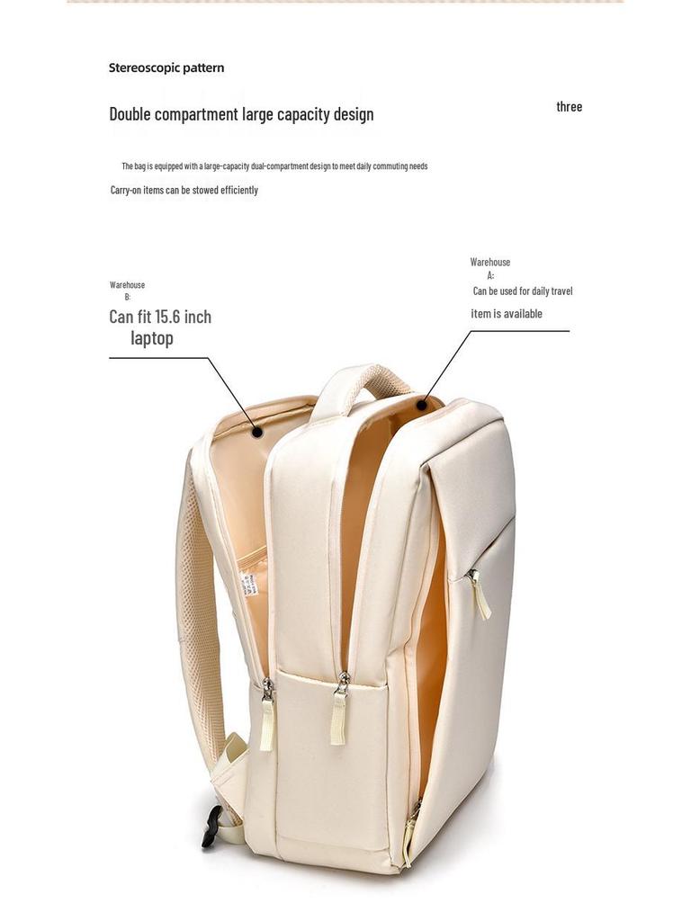Unisex Double-Layer Backpack: Spacious Business Laptop Bag for Travel, Outdoor Adventures, and School