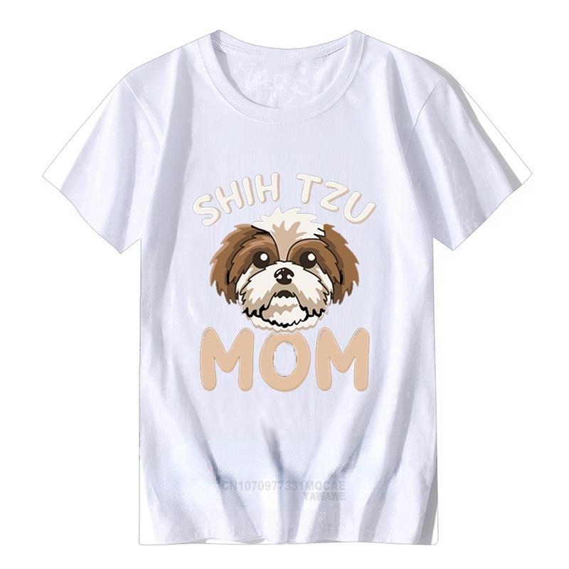 Hot Sale Shih Tzu Mom Funny Cute Dog Owner Mommy Gift T Shirt Personalized Shirt Tees Kawaii Animal Graphi Unique Tops