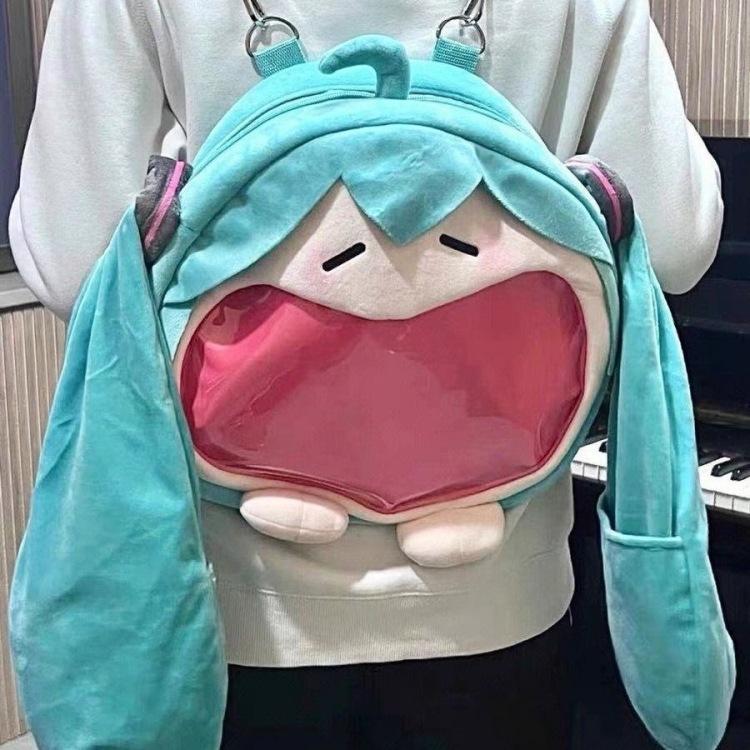 Hatsune Miku Anime Cosplay Plush Transparent Itabag Messenger School Backpack Couple Holiday Gift