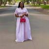 European, American Spring and Summer African Versatile Dress Vacation Style Gentle Powder Design Sense High Waist Long Skirt Women