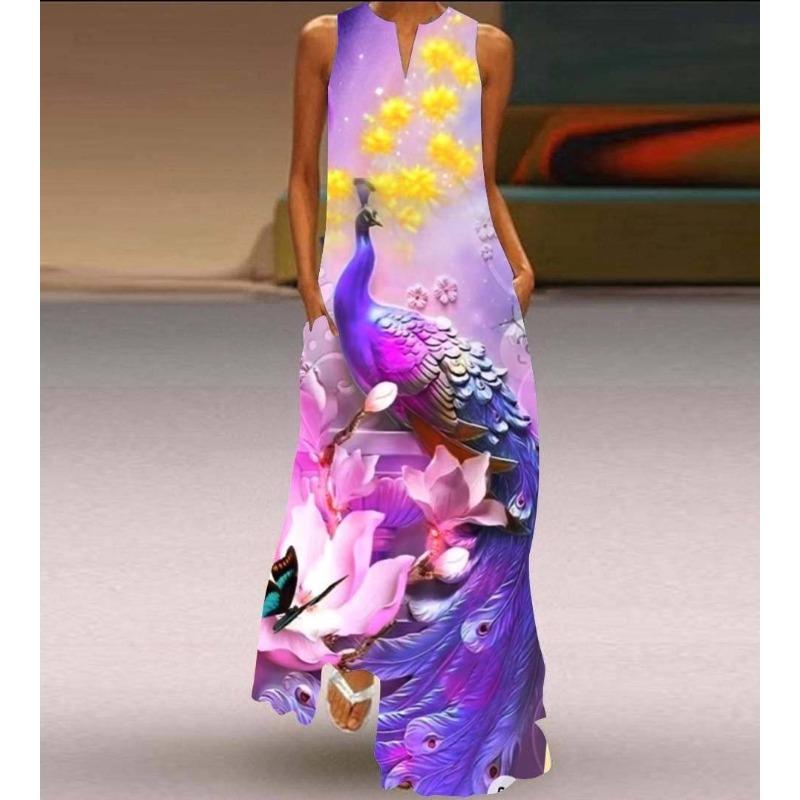 JPNTKY Moda Verão Primavera Sem Mangas Decote V Vestidos Casuais