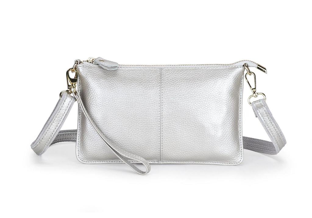 Genuine Leather Women's Crossbody Bag with Wrist Strap - Top Layer Cowhide Shoulder Bag