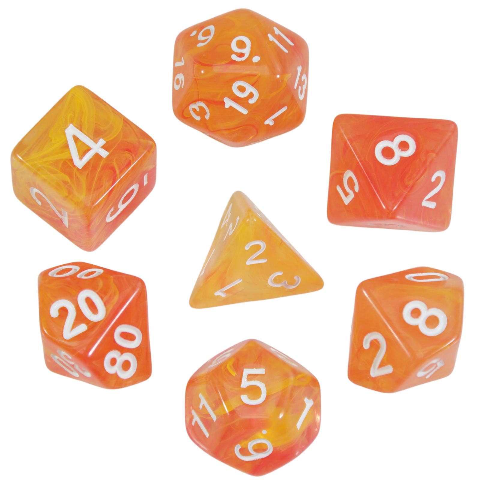 

DND Dice Set with Mixed Color Fog Effect, 7pcs Polyhedral Dice for Board Games, DND TRPG Gaming Accessories, Perfect for Role-Playing Games