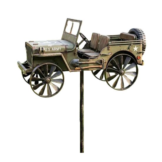 Wind Spinner for Outside Big Foot Riding Motorcycle/Truck/Airplane Metal Rotatable Yard Windmill