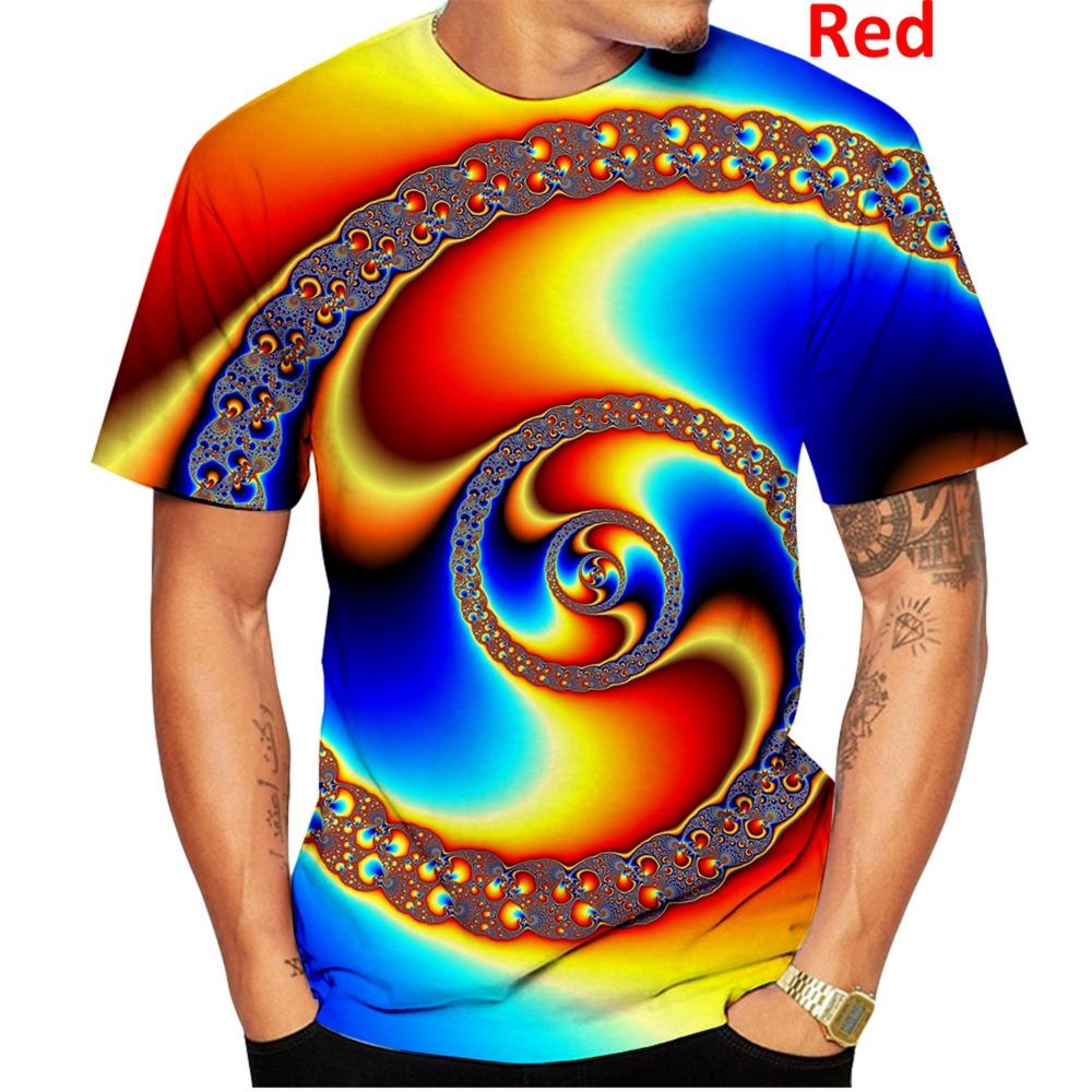 Latest Fashion Men's Colorful 3D Printed T-Shirt Swirl Funny Short Sleeve T-Shirt