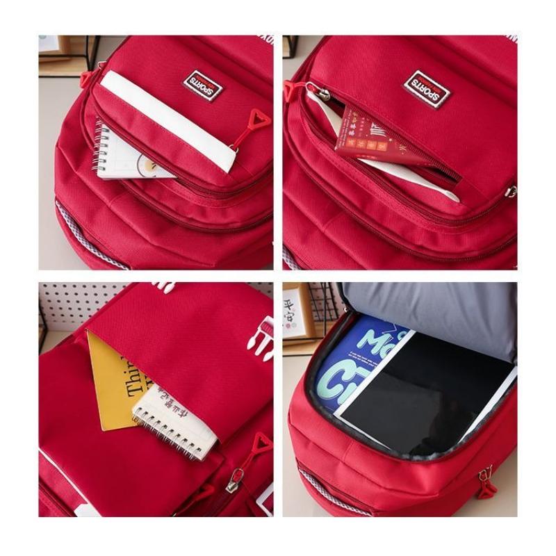 Elementary School School Bags Lightweight Campus Backpack Leisure Travel Backpacks Middle School Students' Large Capacity Handbag Pencil Case 5pcs