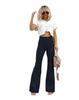 Winter Solid Color Corduroy Casual Fashion Temperament Women's Trousers Casual Retro High Rise Single Button Slim Hip Flared Trousers