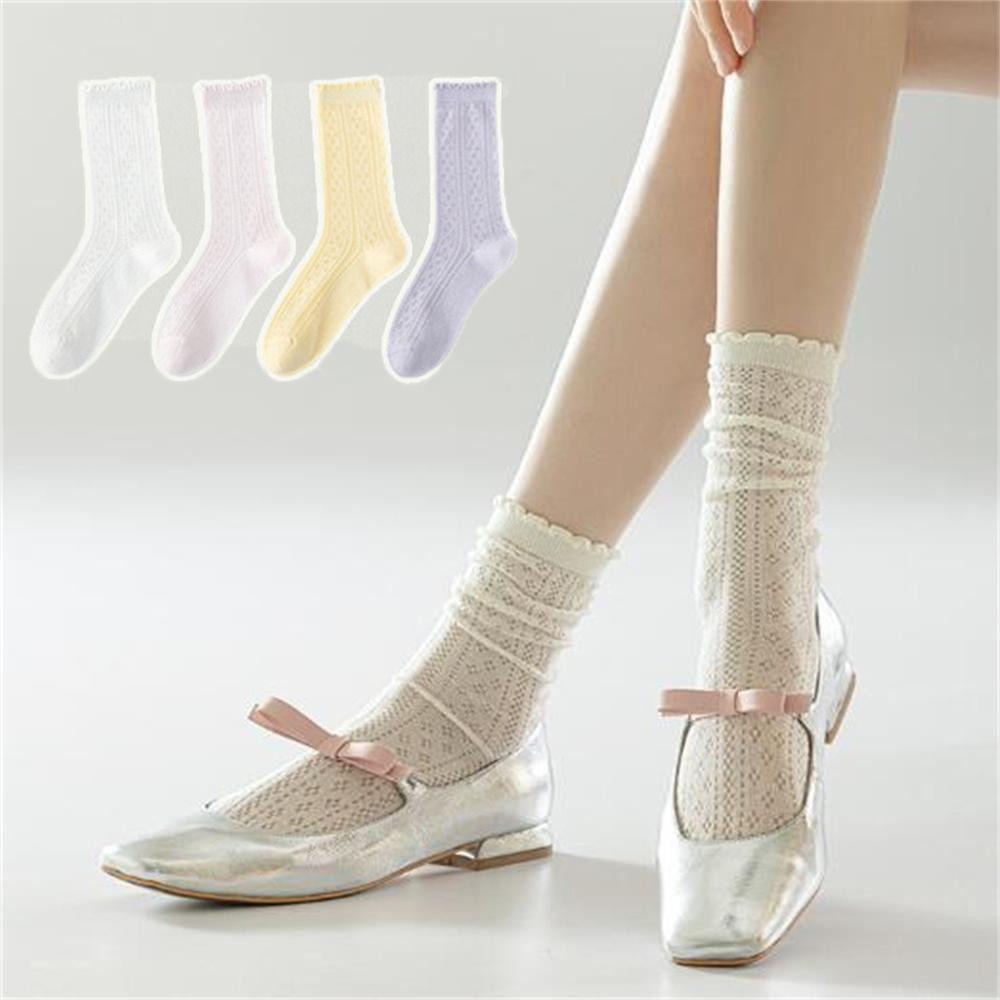 

Breathable Cotton Socks Spring Summer Sweet Stockings New Loose Mouth Mid-Tube Socks