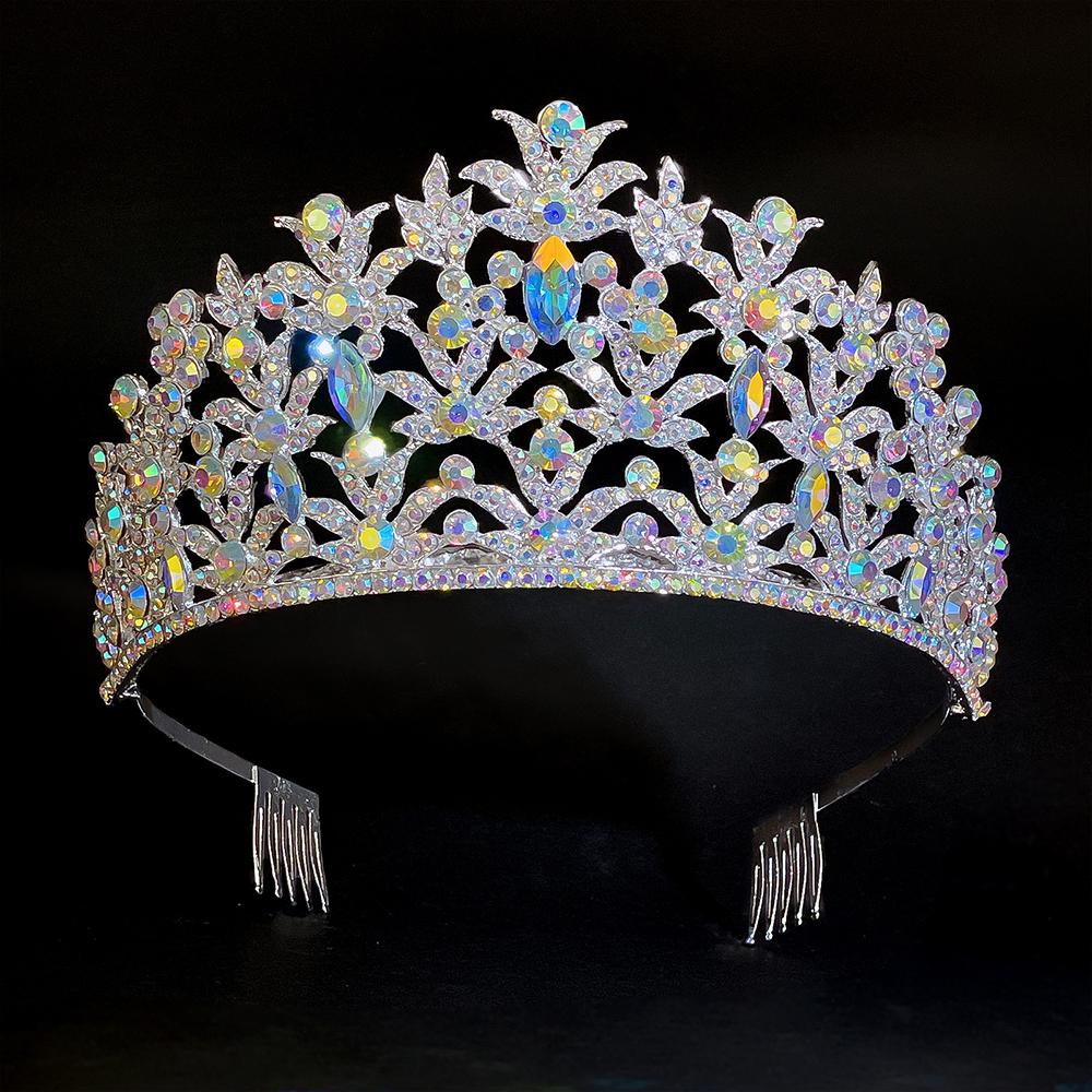 

Вдохновленная корейскими дорамами свадебная корона для волос «Цветение», регулируемая хрустальная тиара, головной убор для свадьбы, для дней рождения, банкетов, аниме-мероприятий