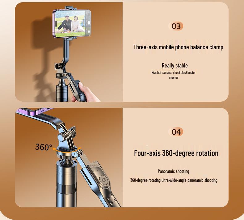 Ultra-Stable Anti-Shake Selfie Stick & Tripod for Travel, Vlogs, and Live Streaming