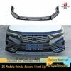 Compatible with 2025 Honda Accord Three-Section Front Lip, No-Drill Installation, Available In Matte, Glossy, Red, and Carbon Fiber Black Finishes.