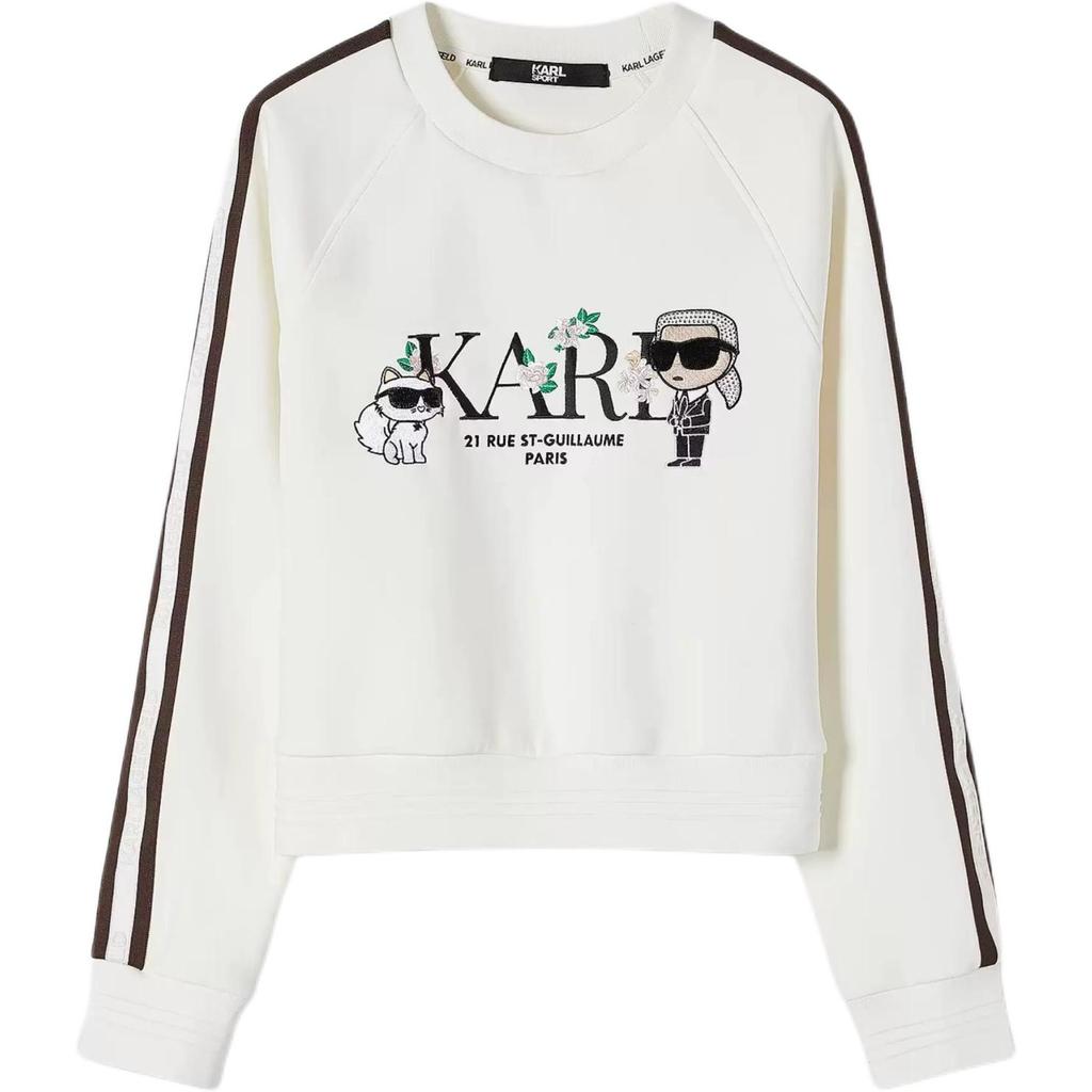 Karl Lagerfeld × Golf FW24 Tennis Outdoor Sports Casual Luxury Logo Print Crew Neck Long Sleeve Pullover Sweatshirt Women sweatshirt K27P1803110