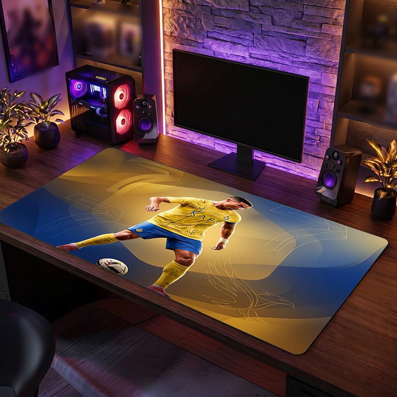 Tappetino Mouse Scudo Cristiano Ronaldo, Tappetino da Scrivania Esteso Antiscivolo in Gomma per Gaming Ufficio Laptop Regalo per Fan
