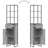Bathroom Cabinet Grey Sonoma 40 x 30 x 180 cm Particleboard