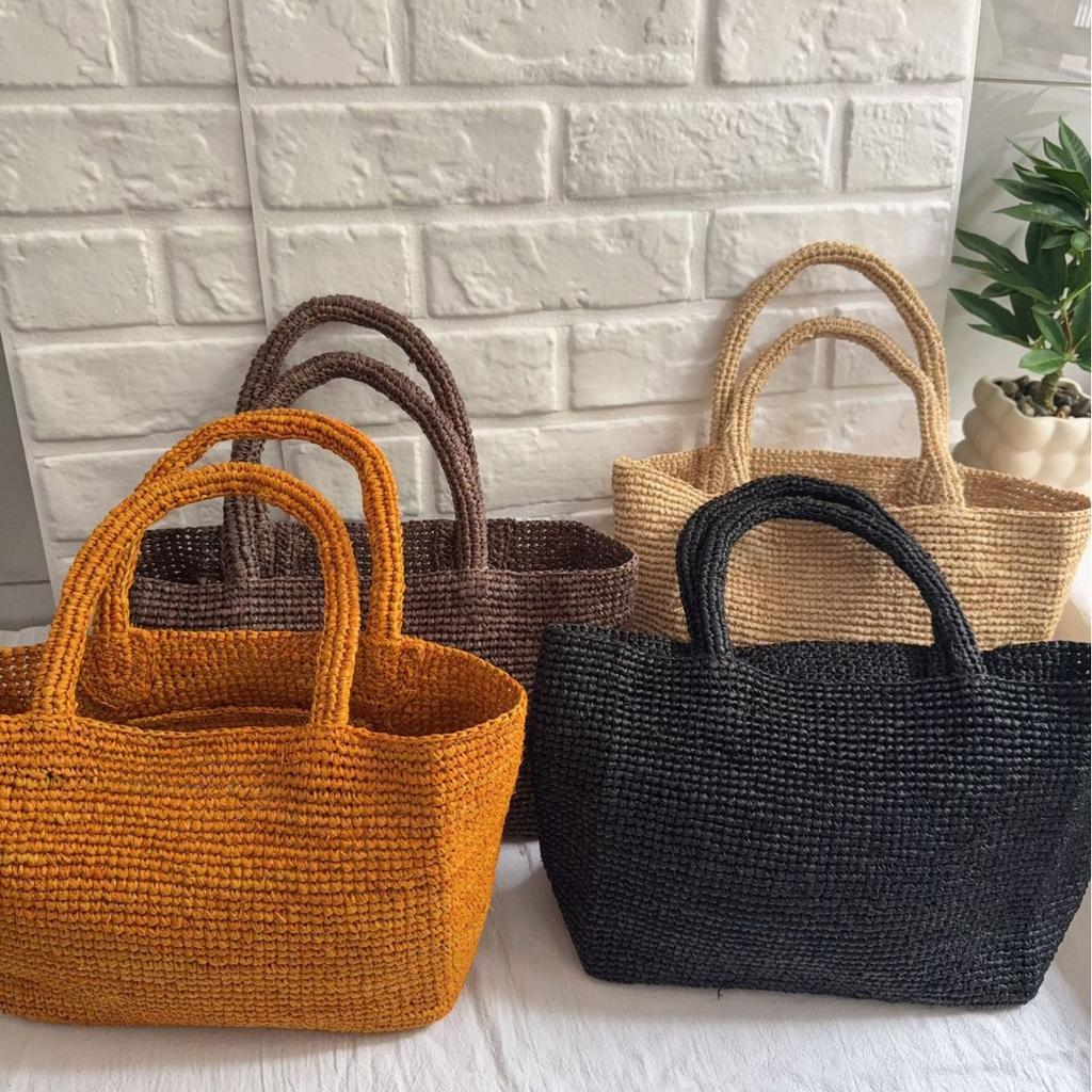 Handgefertigte Raffia-Strohtaschen für Damen Umhängetasche Sommer Gewebte Strandtasche NEU Natürliche Gras-Handtasche Vacati Shopper Tragetasche Geldbörsen