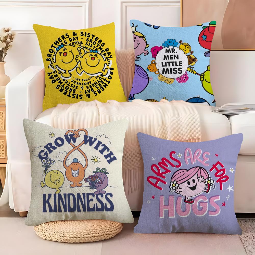 Classic Reto Cartoon M-Mr.Men and Little Miss Pillow Case linen pillow case sofa home decor cushion cover cushion cove