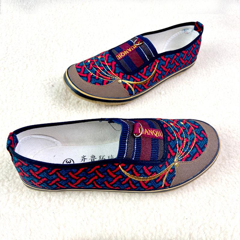 Rubber sole middle-aged and elderly casual shoes women's beef tendon sole canvas upper lightweight field outdoor labor shoes