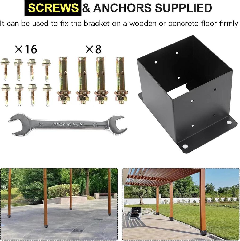 Heavy Duty Steel Fence and Deck Post Bracket Base