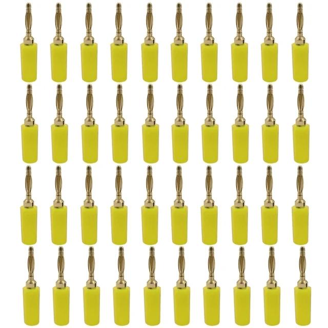 40pcs 2MM Banana Plug Socket 10A Small Lantern Plug Adaptor Connector Pure Copper Power Supply Terminal Red Black Green
