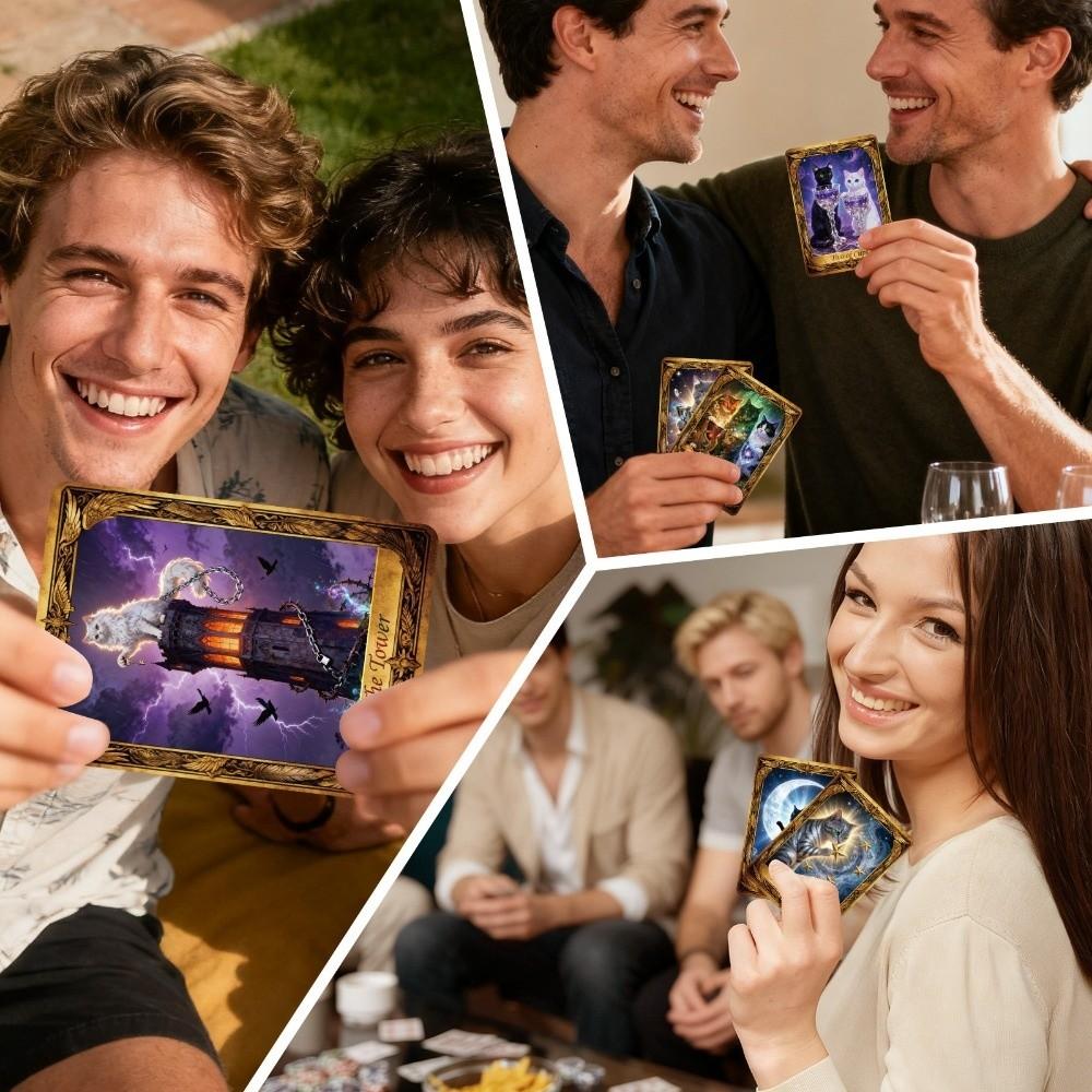 Fun Mysterious Magical Cat Tarot Cards Divination Tool Tarot Card Game  Team Building