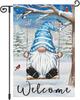 Louise Maelys Winter Garden Ag Gnome Welcome Bird Cardinal Tree 12x18 Inch Double Sided Snowy Swing Christmas Xmas Holiday