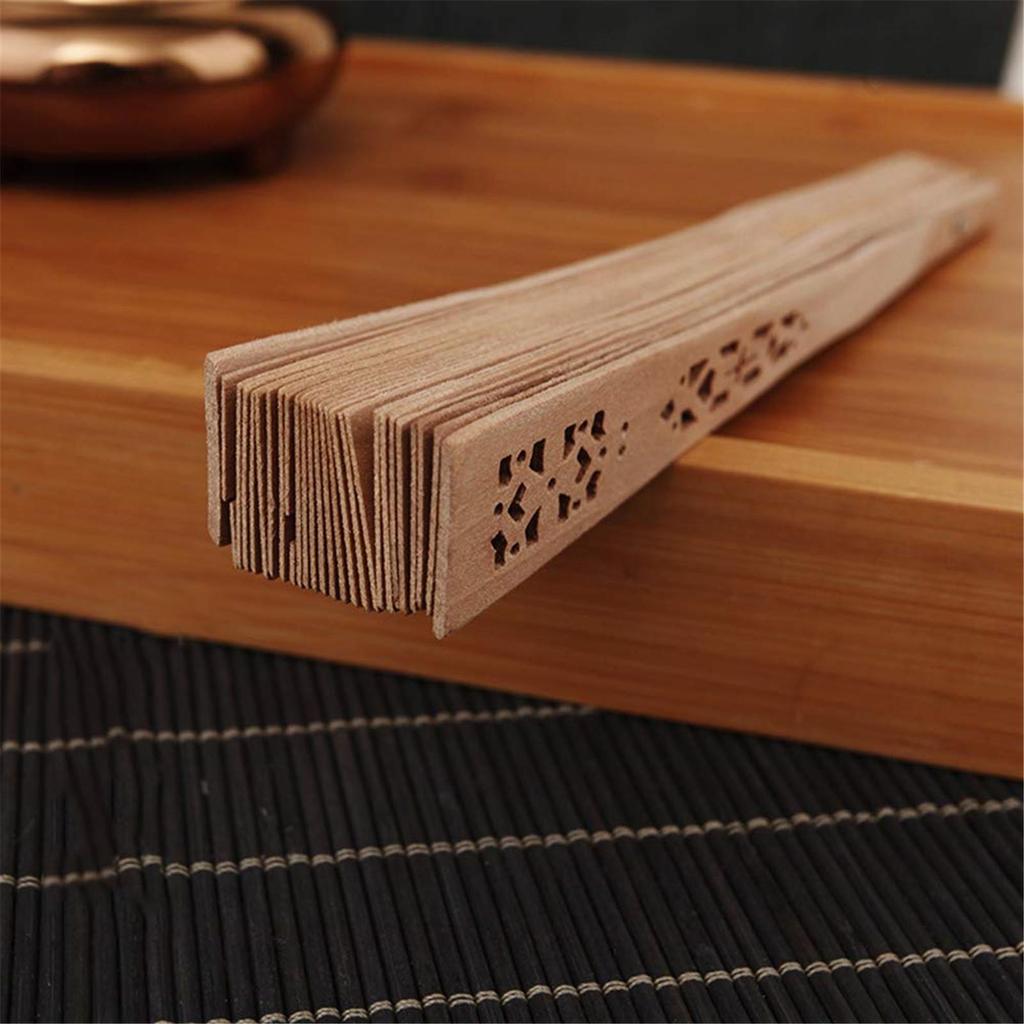 Abanico de Mano Plegable Abanico de Madera Fragante Abanico de Mano de Sándalo Calado Abanico Plegable Regalo de Boda de Madera Decoraciones para Fiestas en Casa